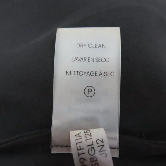 Calvin Klein Womens Large Metallic Silver Gray Sleeveless Neck Tie Shirt Blouse - Picture 7 of 8